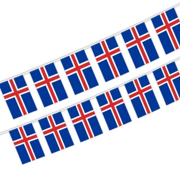 Iceland String Flag and Square Flag Decoration - Polyester Hanging Flag