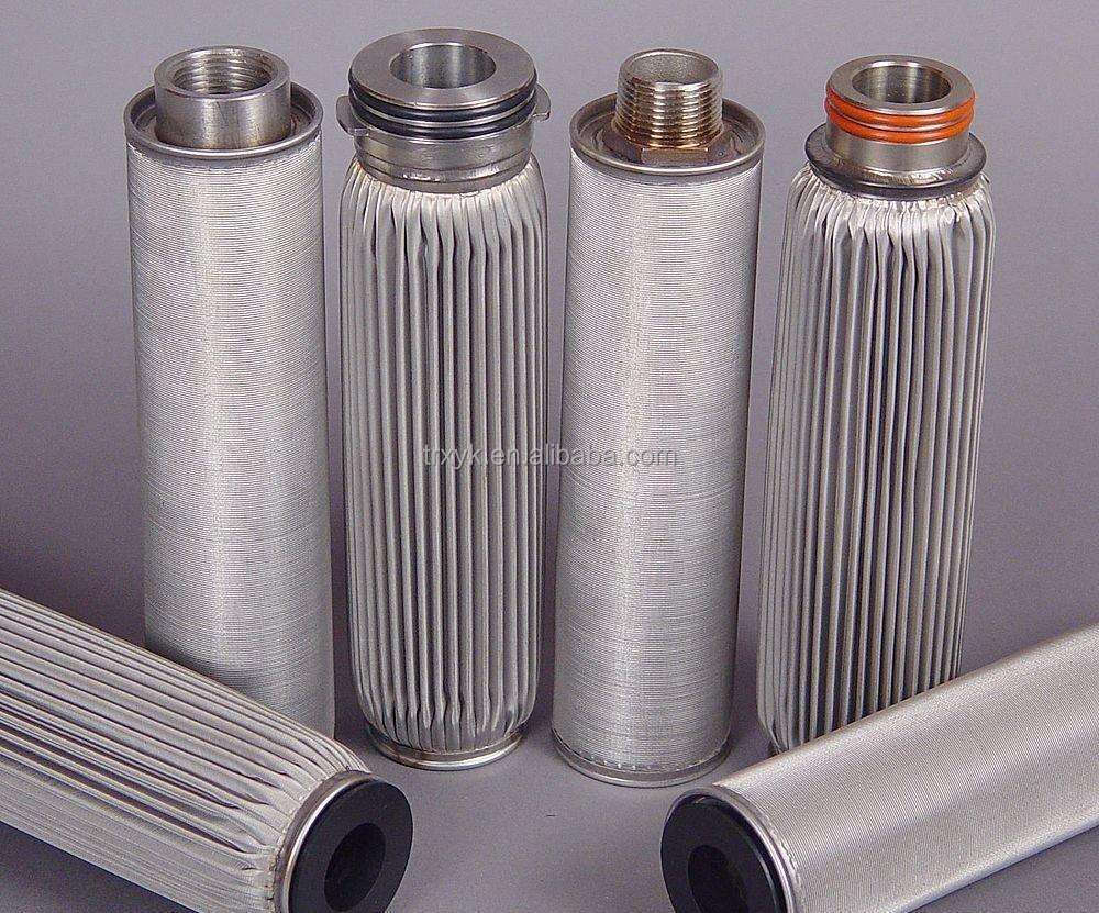 SS 316 sintered liquid filter element with flange