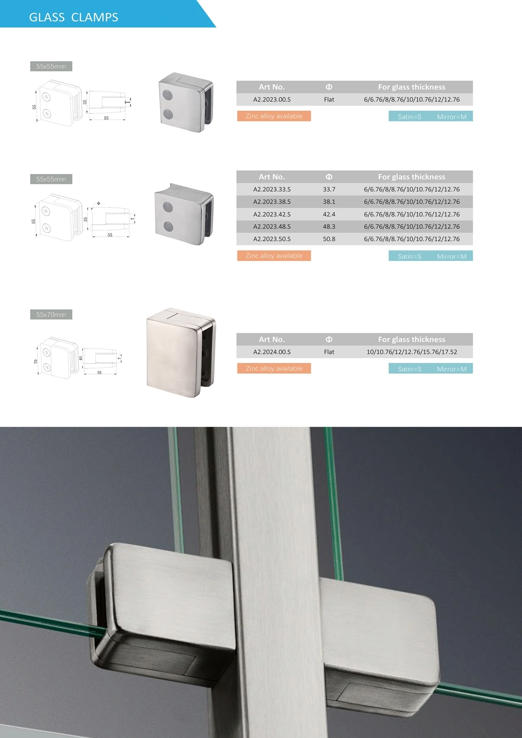 Unikim Glass Clamp Railing Systems with Posts