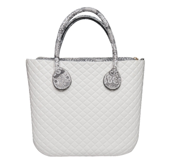 Diamond white classic zipper top beach tote handbags