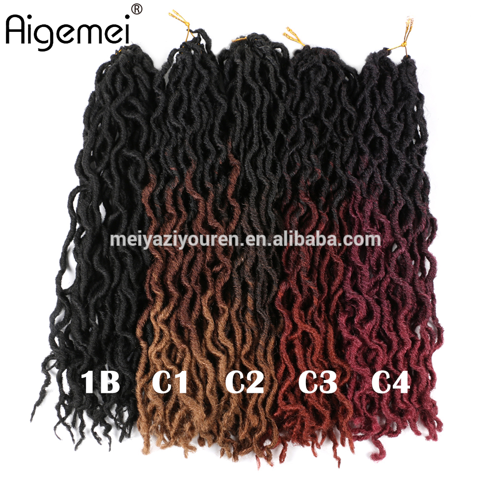 MYZYR 100g synthetic 18inch 24 stands ombre jumbo dreadlock hair golden locs curly Africa spring Twist Goddess faux locs braid