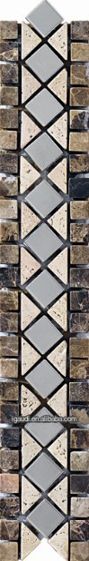 marble and metal mosaic strip