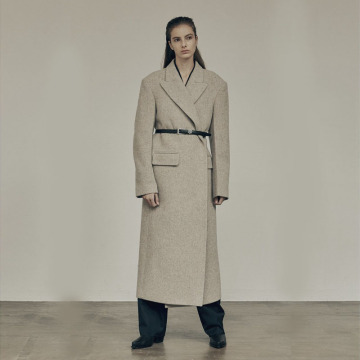 Custom Women Minimalism Pure Color Long Trench Coat