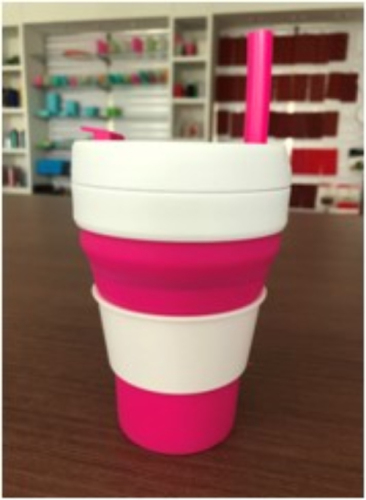 475mL Foldable Solid Color Silicone Cup