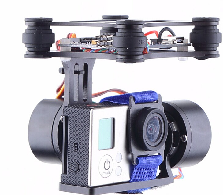 Dji Phantom Gopro 2 3 CNC Metal Brushless Camera Gimbal with Motors & Controller H3-3D