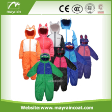 Polyester Girls And Boys Cartoon Raincoats Rainsuit