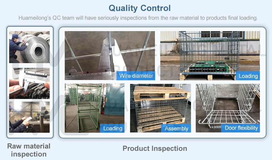 Folding Stacking Wire Cage with Wooden Pallets