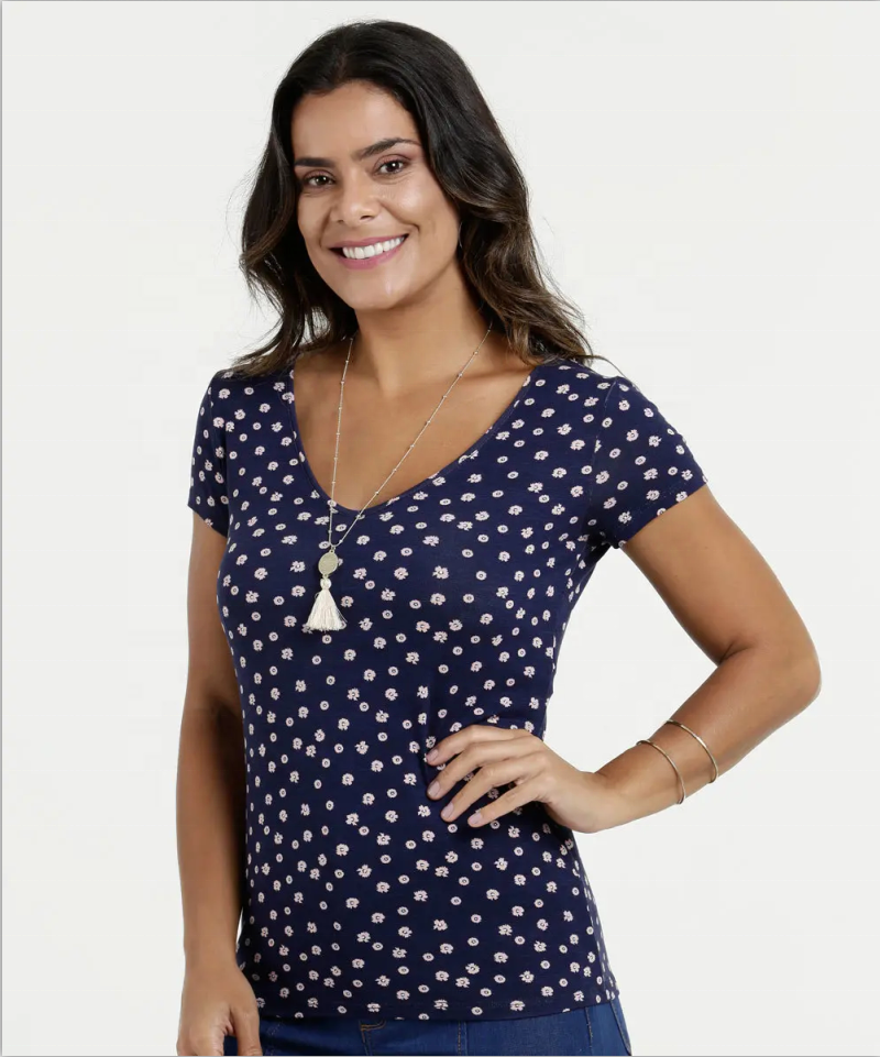 camicetta da donna con scollo a V profondo blusa a pois