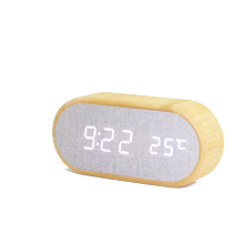 Bamboo Creative Multi-function LED Electronic Desk Table Clock