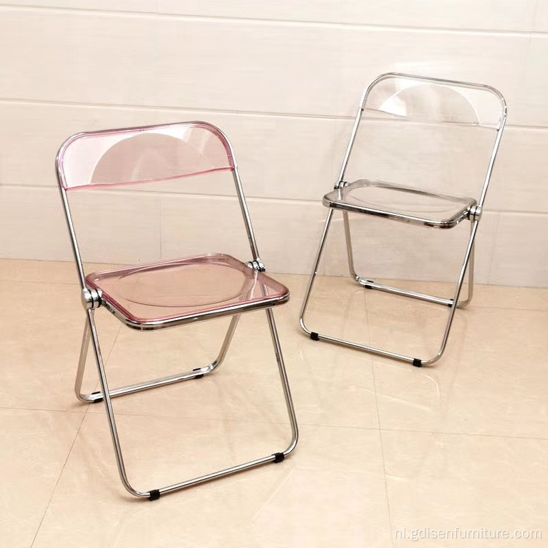 Hot Sale Clear Folding Chair Clead PlasticChrome Steelframe