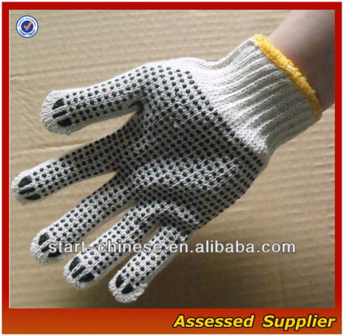 New Heavy-duty Grey String Knit Cotton PVC Dotted Gloves