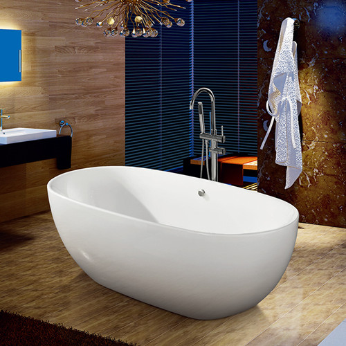 Kingston Brass Soaking Tub Acrylic Type Freestanding Solid Surface Soaking Bath Tub
