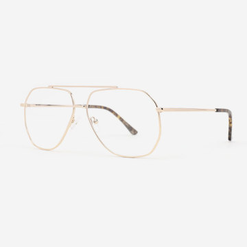 Angular double-bridge Metal Men's Optical Frames