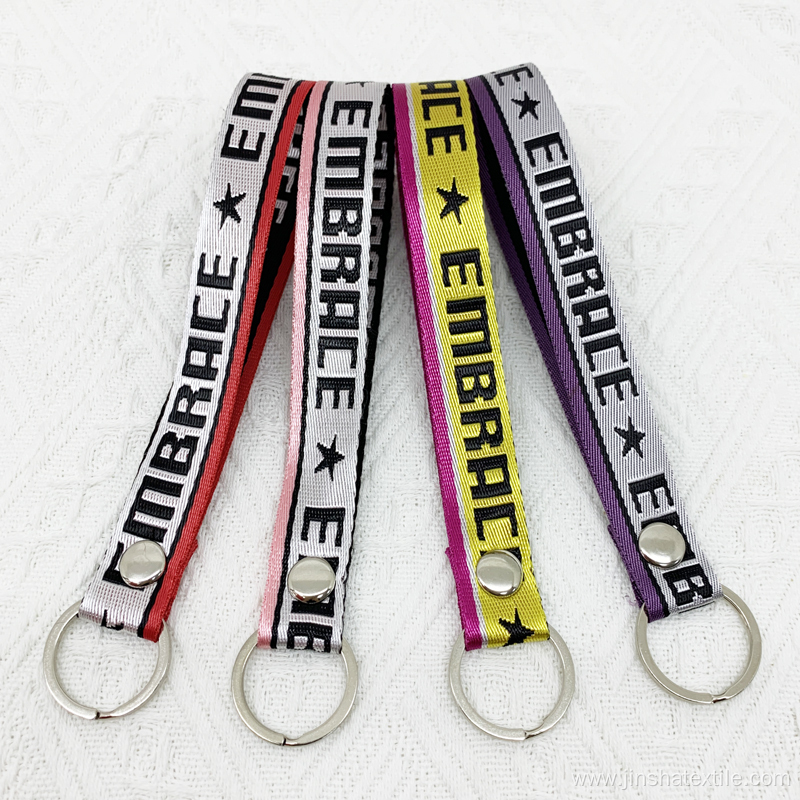 Nylon Strap Wrist Short Polyester Keychain Lanyards