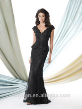 formal black lace off shoulder v neck couture evening gowns