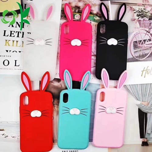 Iphone8X için Özel Lüks Tavşan Silikon Mobile Case