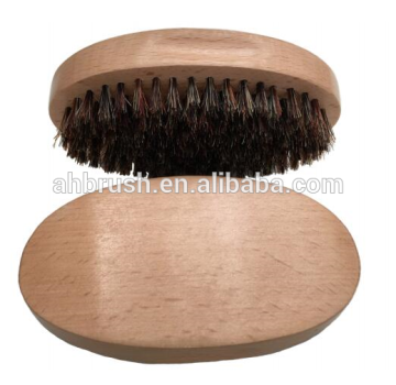 wooden beech beard brush with natural bristle