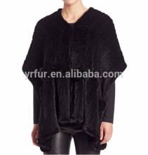 YR239 New Arrival Real Hand knit Mink Fur Shawl