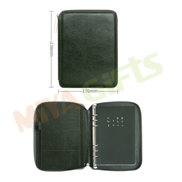 Custom Leather Planner Cover Padfolio Portfolio Zippered Binder Wallet Notebook Organizer A4 A5 A6 A7