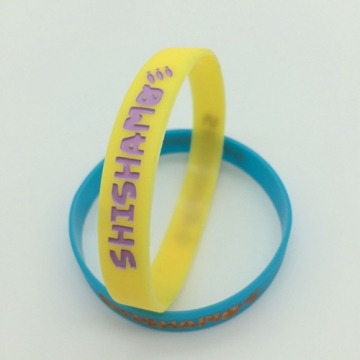 OEM Debossed with Color Filled Silicone Bracelets