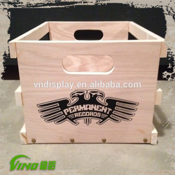 Wood CD Display Rack , Storage Crate , Vinly Record Storage Crate