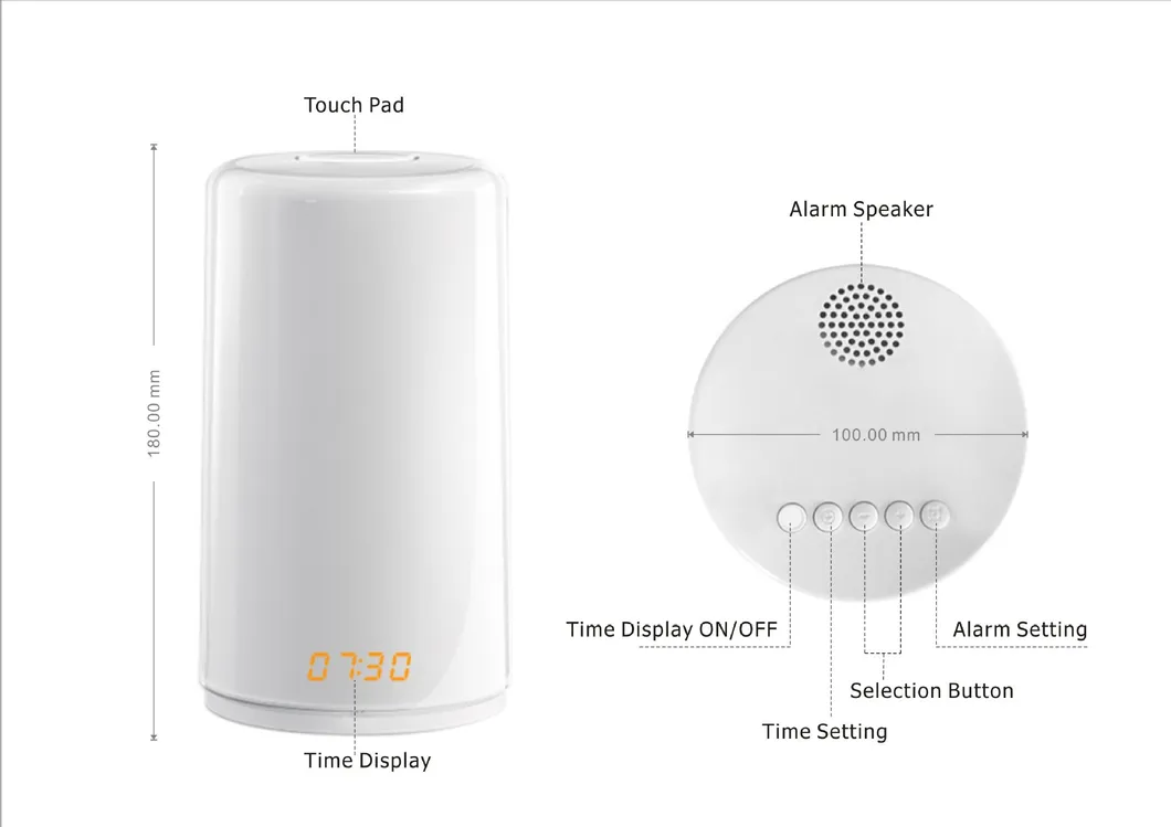 Wake-up Light Sunrise Simulation Digital LED Alarm Clock Touch Control