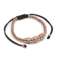 Stainless Steel CZ Charm Bead Bracelets