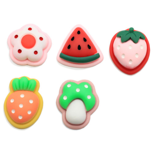 Mix Design Resin Watermelon Strawberry Flatback Beads Simulation Carrot Vegetable DIY Crafts Keychain Making Hairpin Ornament