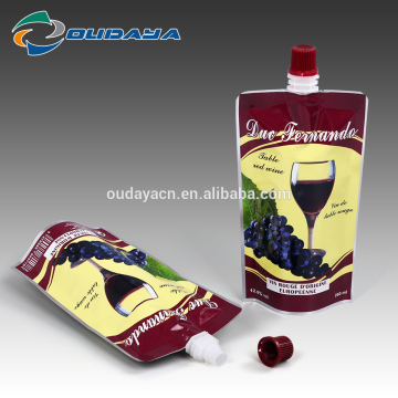 250ml red wine Packaging Pouch Bag with spout