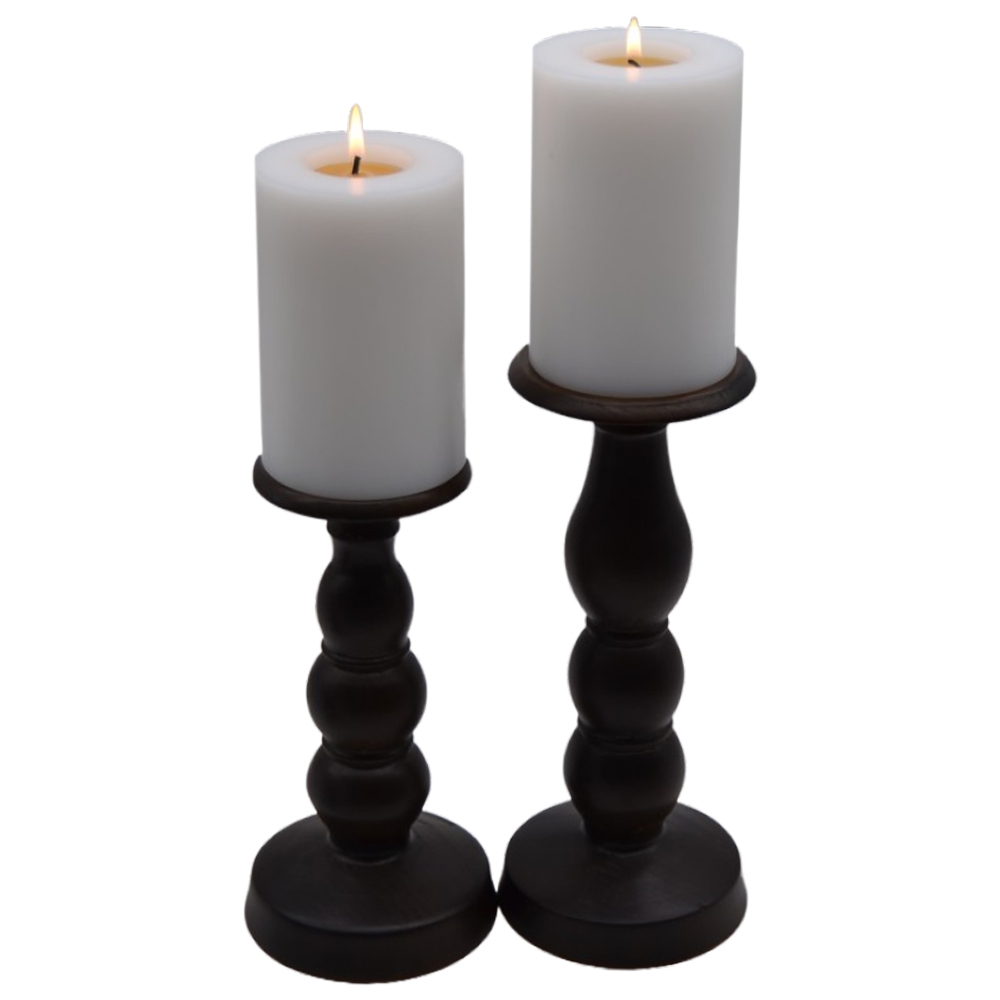 wooden pillar candle holder