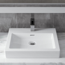 White Ceramic Rectangular Bathroom Vanity Basin Vessel Sink