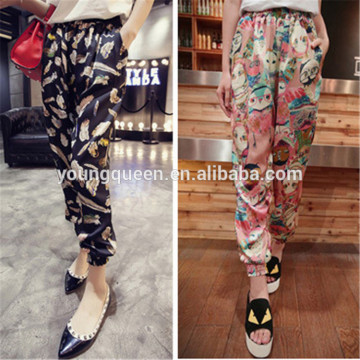NT32 new Korean baggy casual pants women 9 silk chiffon harem pants female