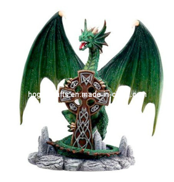 Polyresin Resin Dragon Crucifix Cross Celtic Design
