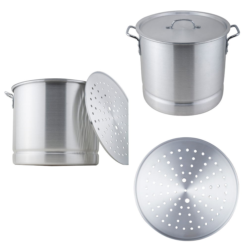 Grand pot à vapeur en aluminium 100QT avec support