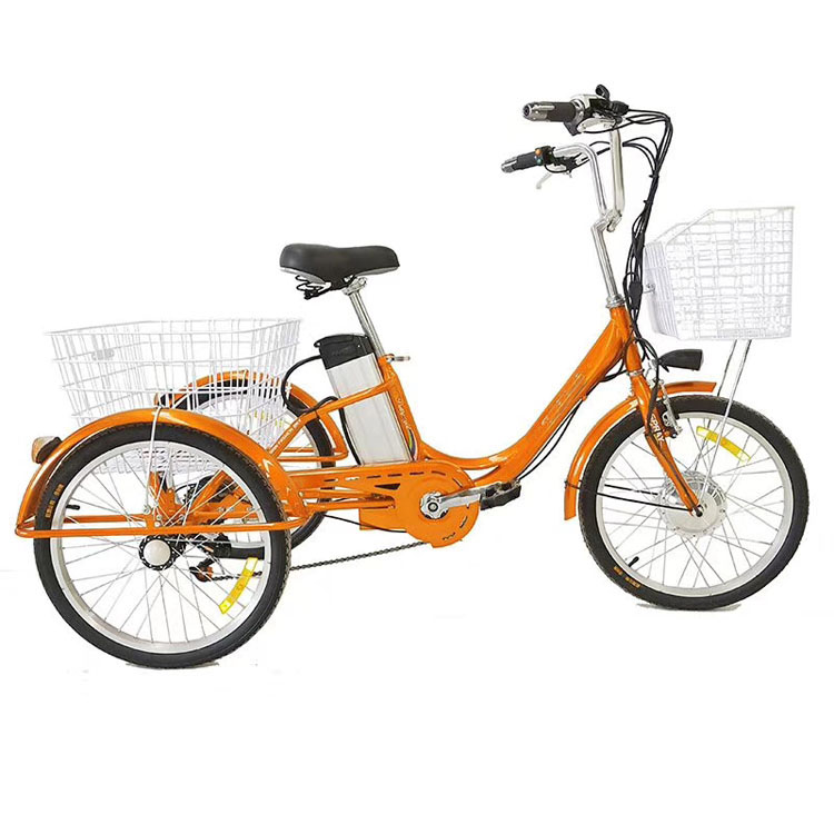 Yellow adult tricycle with 2 front wheels/adult tricycle with gears/adult tricycle with speeds