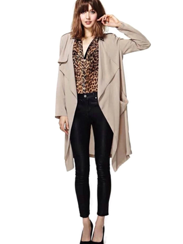 New Fashion Women Spring Autumn Solid Long Sleeve Cardigan Coat