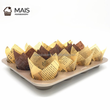 Disposable Grease-Proof Tulip Muffin Wraps for Baking Cupcakes Liners