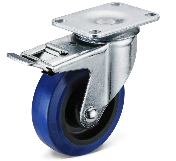 Elastic rubber Trolley Casters