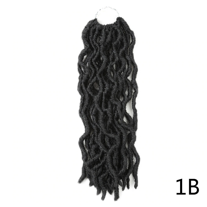 18inch Gypsy Locs Crochet Faux Nu Loc Wavy Goddess Boho Dreadlocks Twist Braiding Hair Extension Gypsy