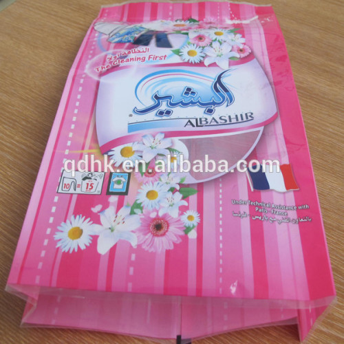 Hot sale washing powder packaging bag with side gussets