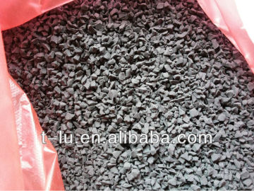 Black rubber granule for runway or artificial turf