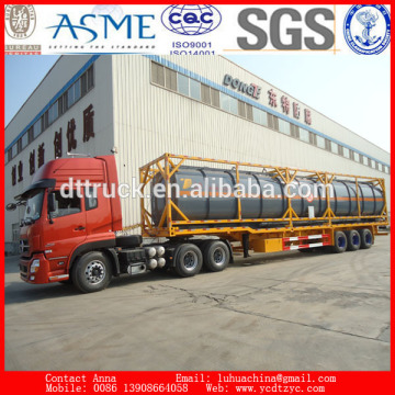 ISO 40feet tank container for transport liquid HCL