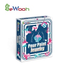 Adults' DIY Wooden Jewelry Acrylic Pour Paints Craft Kit