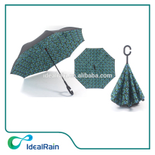 23 inch reversible umbrella closed inside out with red button