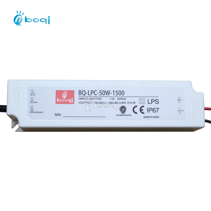 boqi CE FCC SAA 50w 1500ma constant current led driver for led downlight