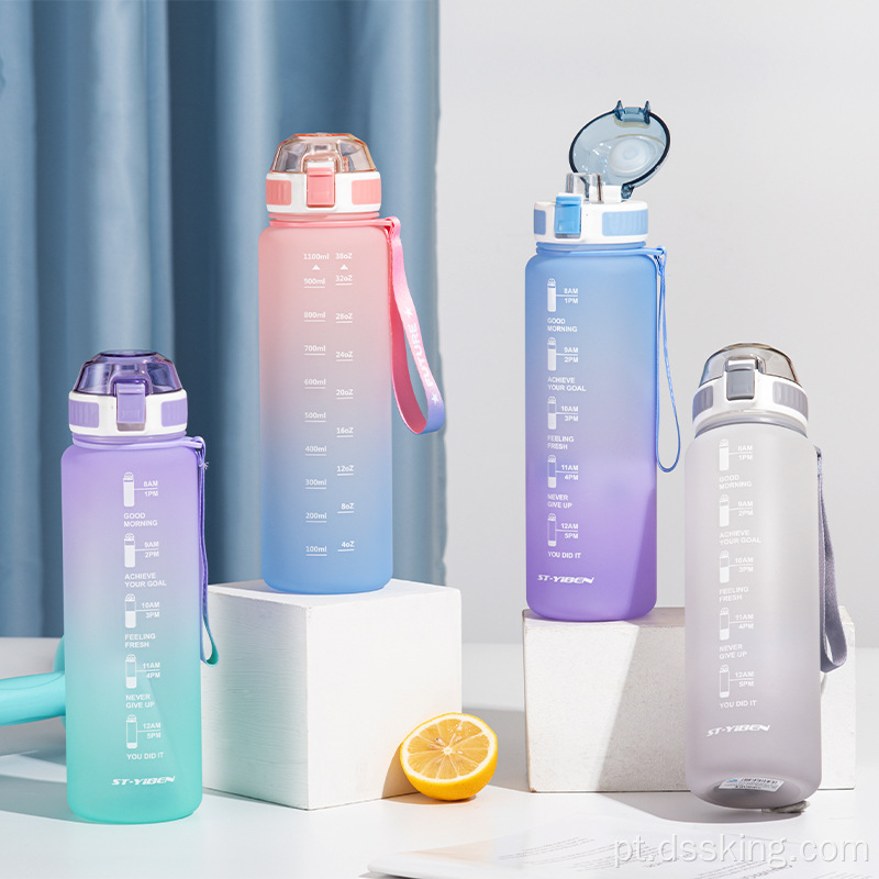 BPA Free Water Bottle Vaks Plástico garrafa de plástico com marcadores de temporizador