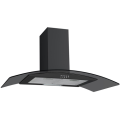 60cm Curved Glass Cooker Hood in Black