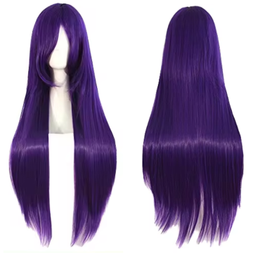 High Quality Long Straight Light Purple Synthetic Heat Resistant Anime Wig for Saint Seiya Athena Cosplay