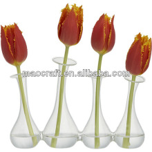 glass connected bud vase