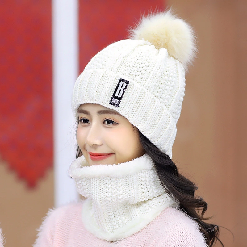 Hat Lady Winter Plus Plush Woolen Hat Ladies Autumn and Winter Knitting Hat Versatile Warmth